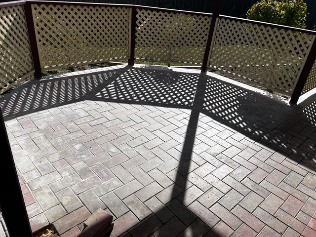 Completed brick paving area